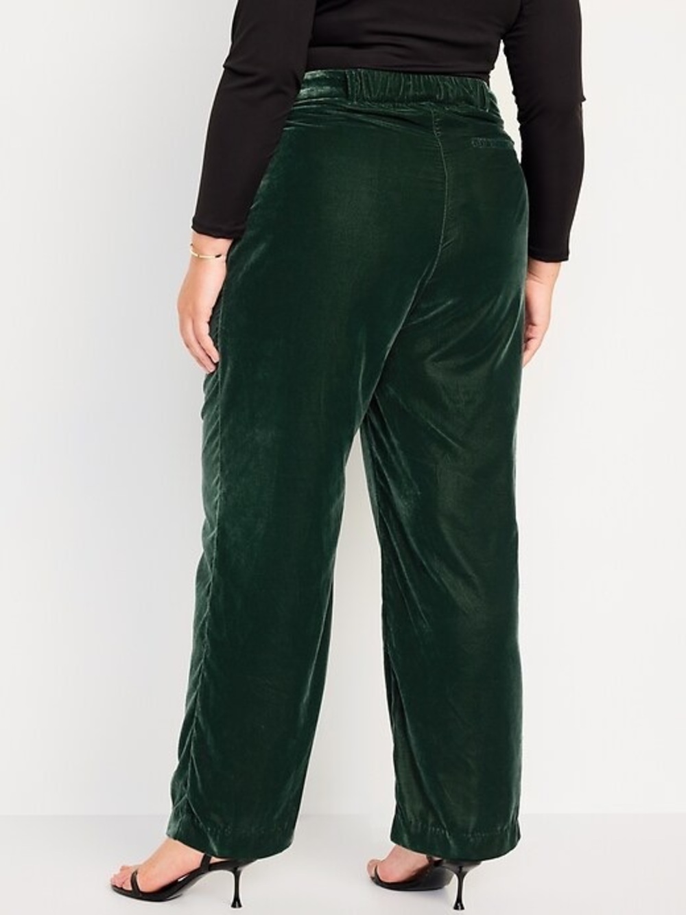 Old Navy Plus Size 3X Extra High Rise Taylor Wide Leg Trouser Velvet Green NWT
